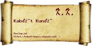 Kabát Kunó névjegykártya